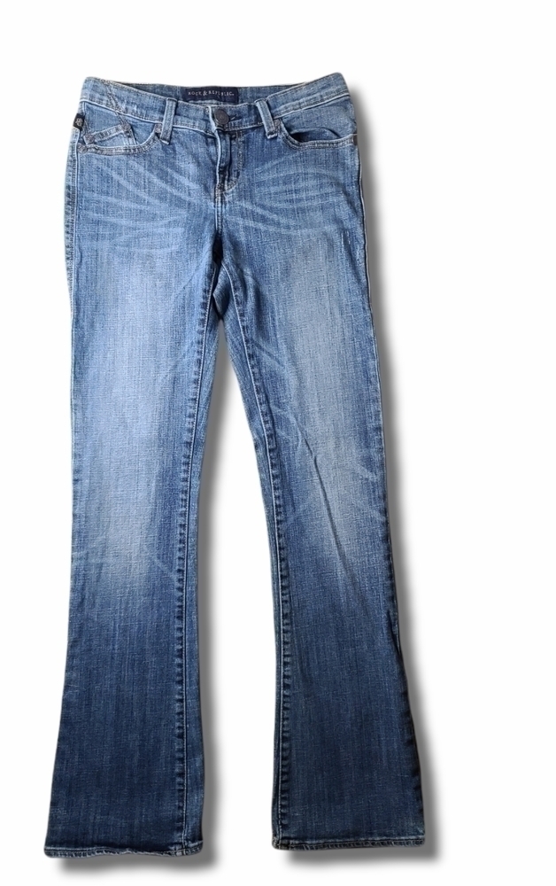 𝅺ROCK & Republic Blue Kasandra Distressed Boot Cut Jeans